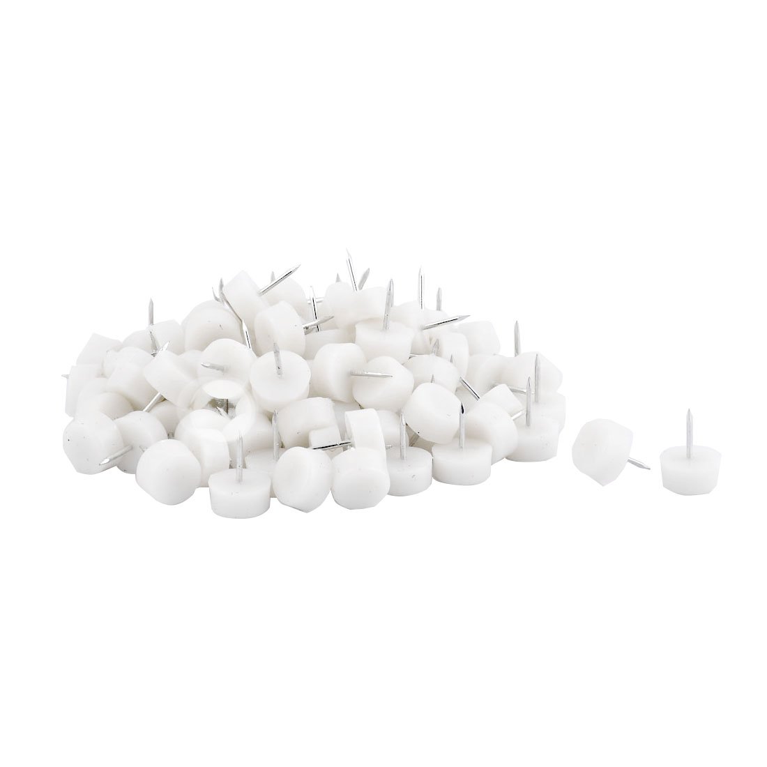 Plastic Office Furniture Sofa Feet Protector Thick Tack Glides 20mm Dia 100 Pcs White id b3e 606 f26