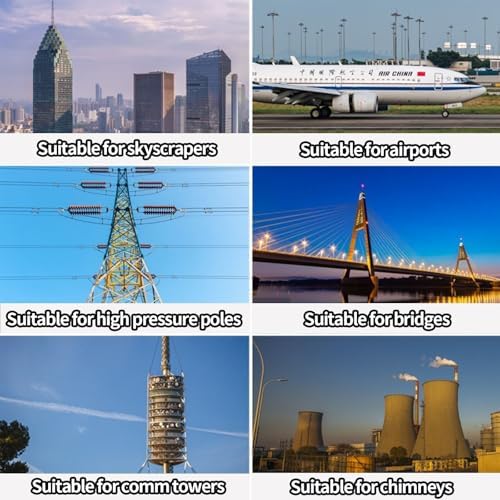 15W Solar LED Obstruction Light, Low Intensity Strobe Beacon, Industrial Warning Lights for Power Towers, Marine Boats, Aviation Safety GZ122