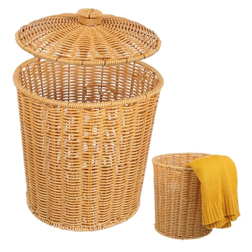 Panier à linge sale multifonction compact Tofficu avec un couvercle en PP