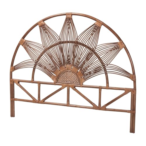 Bali & pari Jasmine Natural Rattan Headboard with Sunburst Design