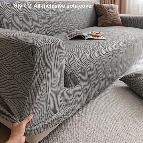 YHXAIQ Elastischer Alles inklusive Sofaschoner, Polarfleece Couch Cover mit Überzug, Rutschfester Universeller Sofabezug für 2/3/4-Sitzer(Beige 1,90-140 cm)