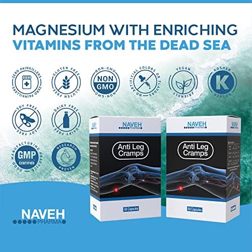 MAGNOX Anti Leg Cramps Magnesium Supplement for Muscle Pain Relief, 190mg, Nocturnal Leg Cramps, Pregnancy Cramps, Calf Cramps, Cramps in Feet, Charley Horse, Proven Remedy by Naveh Pharma (60 caps)