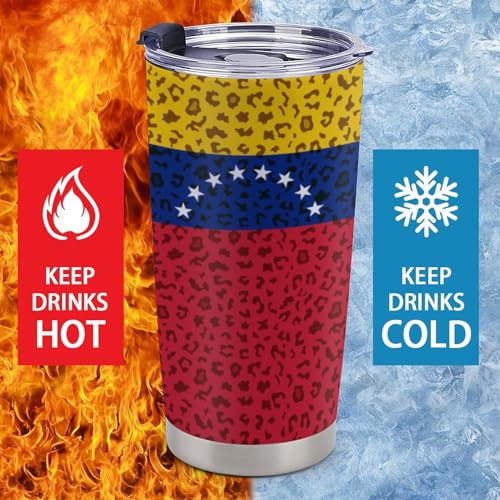 Posavasos para auto con diseño de bandera Venezuela y estampado leopardo miniatura 4