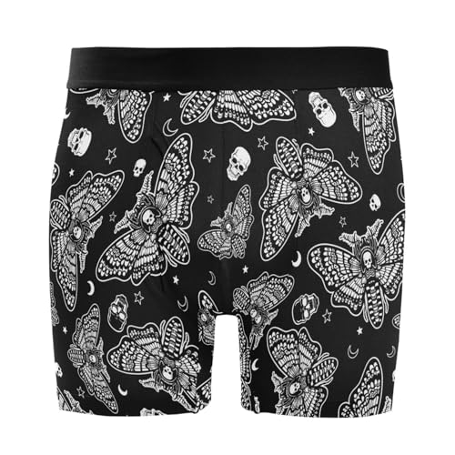 Men's Gothic Gothic Skull Moth Boxer Briefs Soft Comfort Sports Underwear S-XXL
