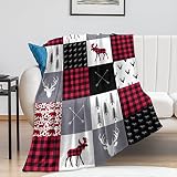 Buffalo Plaid Blanket for Kids Teens Adults Soft Fleece Reversible Anti-Pilling Flannel Throw Blanke
