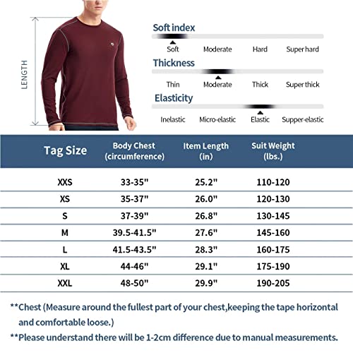 Zengjo Mens Base Layer Shirt Long Sleeve Lightweight(Sky Blue,M) #TOP4