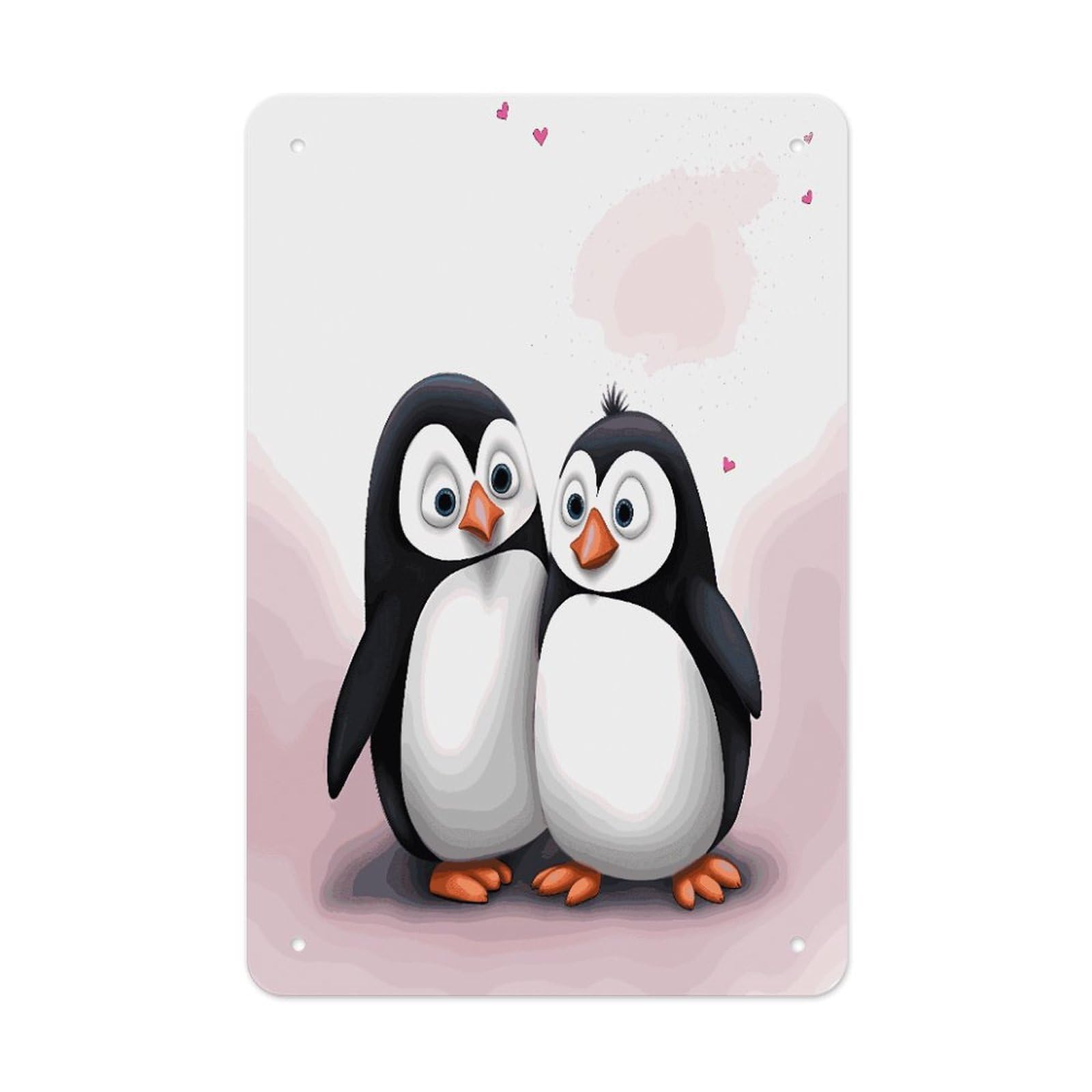 Btcowzrv Style I Love Penguins Metal Tin Sign Wall Decor Hanging Plaque