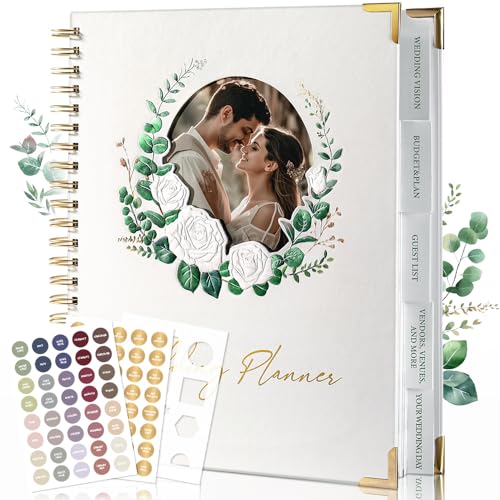 Wedding Planner Book and Organiser for UK Weddings: Planner Book Organiser With Interchangeable Photo Cover - Engagement Gifts With Checklists, Budget Tracker, Guest List & Timeline 11.5 * 10.5in