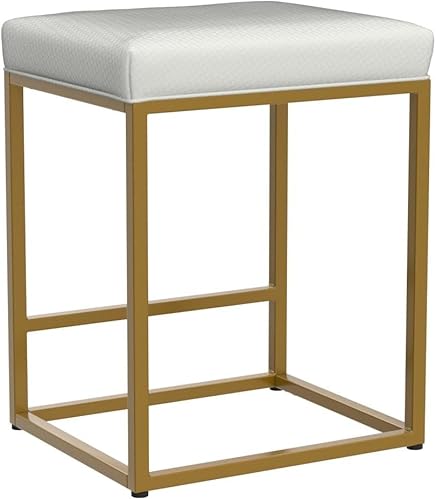 Miniatura 61 de Sophia & William Taburete de bar negro de 24 pulgadas de altura de mostrador, taburetes de bar tapizados con reposapiés, taburetes modernos de piel