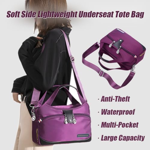 Soft Side Lightweight Underseat Tote Bag, Anti Theft Crossbody Bag for Women, Waterproof Oxford Cloth Shoulder Bags2