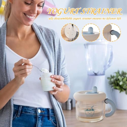 Miniatura 2 de 1 Colador De Yogur: Colador De Cuajada Colgado De 12,4x16,3x13,3 Cm, Máquina Para Hacer Yogur Griego Con Malla Fina, Máquina Para Hacer Queso Y Labneh Reutilizable, Herramienta De Cocina Para Yogures