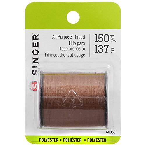 SINGER 60050 All Purpose Polyester Thread, 150-Yard, Brown