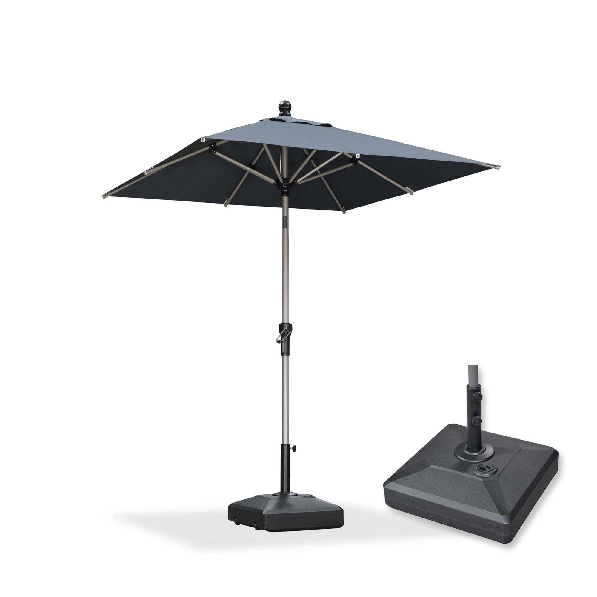 PURPLE LEAF Patio Umbrella 6' x 6' Tilt Market Umbrella Aluminum Khaki