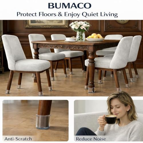image for BUMACO 40 Pack Extra Small Chair Leg Floor Protectors Silicone Covers 