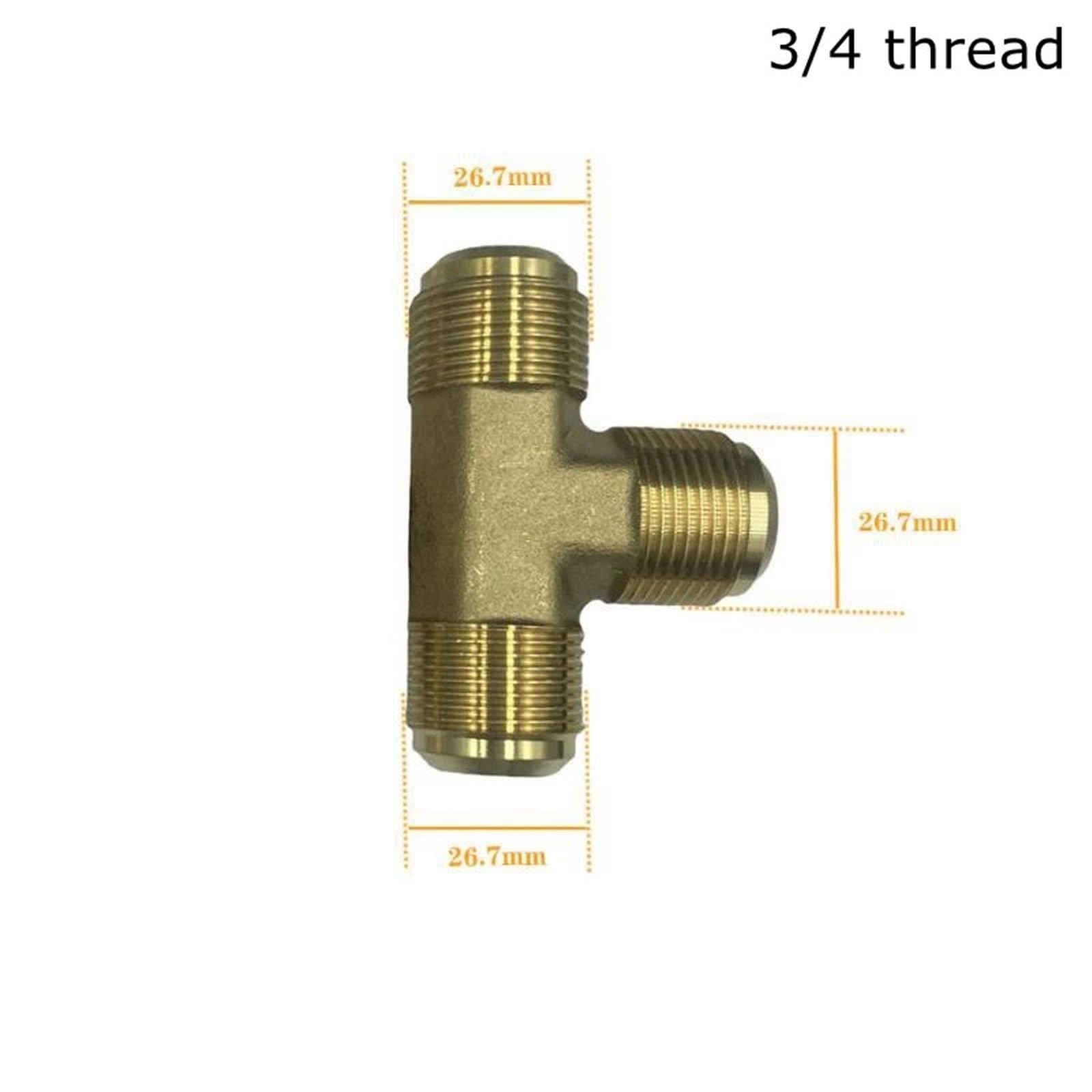 Raccordo a T in Ottone forgiato con Filettatura a 3 Vie, Raccordo a svasatura uguale, connettore for Tubo a T Raccordi a T per Tubi(5I8 SAE)
