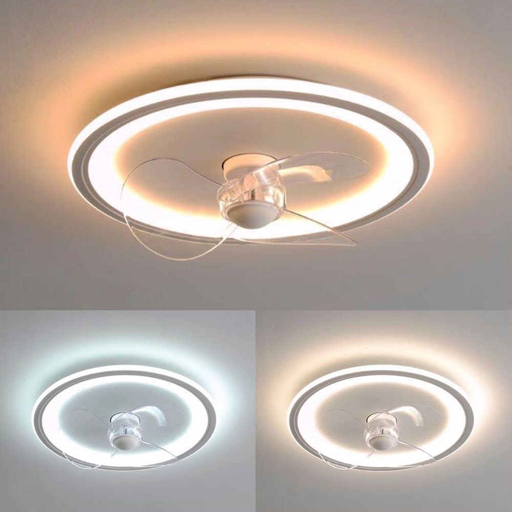 Lampa sufitowa LED z cichym wentylatorem LED o zmiennej intensywności, nowoczesna, do sypialni, jadalni, salonu, lam