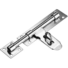 Sliding Door Lock, 8 Inch Latch Door Lock Slide Lock with Padlock Clasp Lockable Sliding Door Bolt Solid Stainless Steel Sliding Tower Bolt Latch Lock for Security Wooden Gates Garden Shed