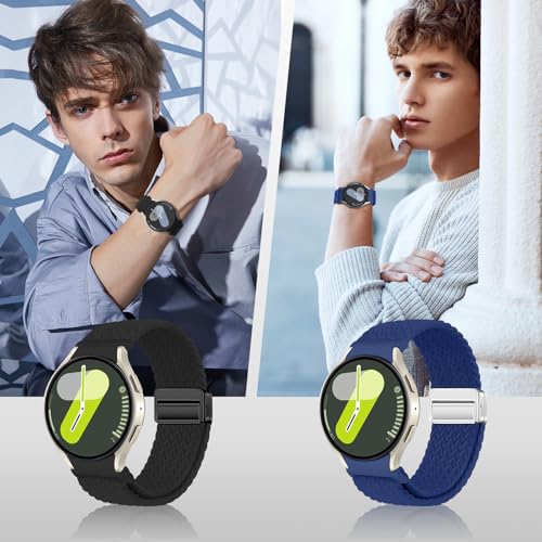 Chinbersky Pleciony pasek kompatybilny z Samsung Galaxy Watch 7/6/5/4/FE 40 mm, 44 mm, 5 Pro / 6 4 Classic, materiał, elastyczny, sportowy nylonowy pasek zapasowy