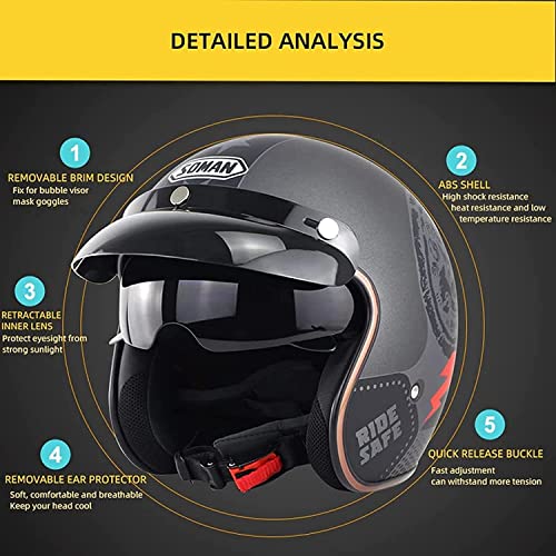 Casque motocross jet ECE de haute qualité avec lunettes intégrées couleur 1 - 6