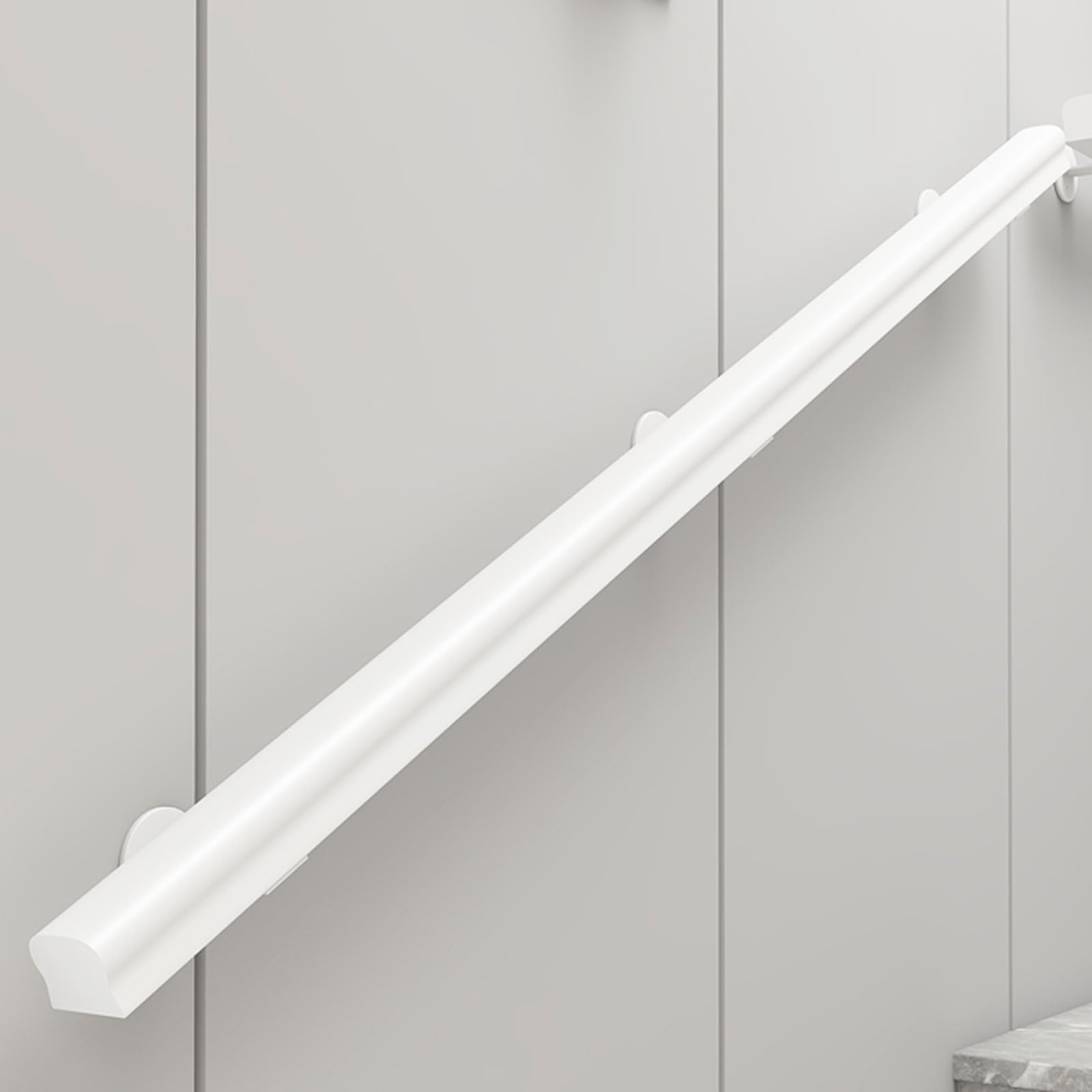 Main courante d'escalier intérieur en bois blanc 150cm à 200ft support mural de couloir