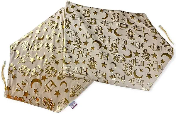 سعر ومواصفات مفرش طاولة رمضاني - 145 × 47 سم - بيج / ذهبي (B0CVG3B14T) على Amazon EG