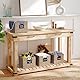 4er-Set Seegras Rechteckig Aufbewahrungskorb, Faltkorb Flechtkorb, Regalbox Storage Box, Natürliche Korb Geflochten, Regalkorb, Weidenkörbe Veranstalter für Badezimmer, Wohnzimmer 26.5 x 24 x 19cm