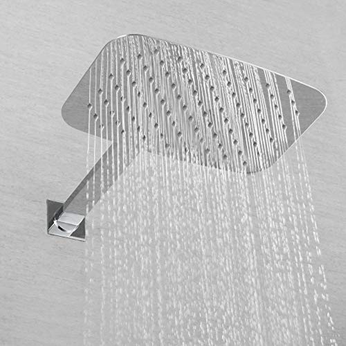 Mitigeur de baignoire mural avec grand ensemble de douche à effet pluie LED lumineuse - 5