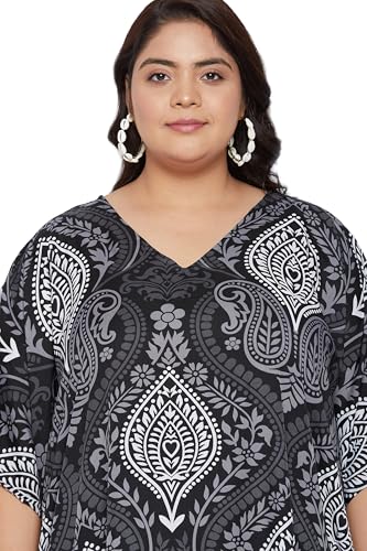 Image of Oussum Women Kaftan Plus Size Polyester Summer Lightweight Caftan Swimsuit Cover Ups Maxi African Mumu Lounge House Dress