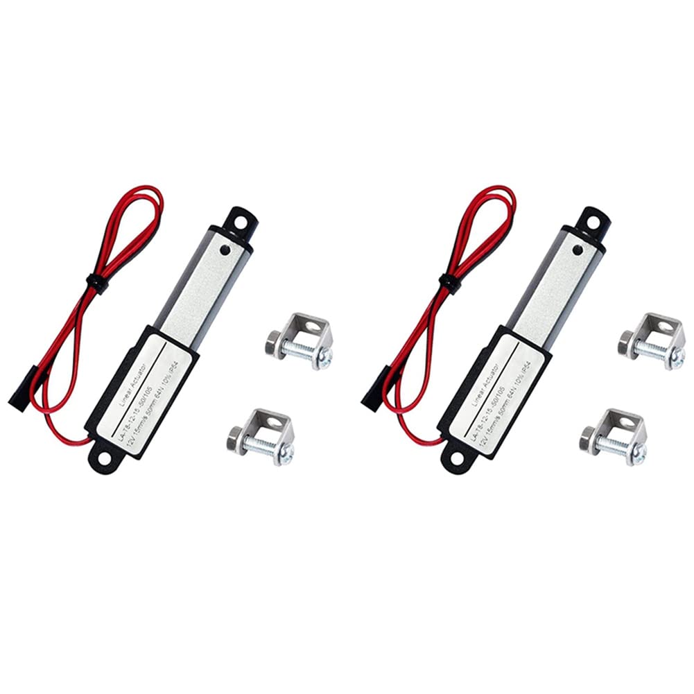 Mini actionneur linéaire électrique 12V vérin course 2" 50mm charge 6.5 kg lot de 2