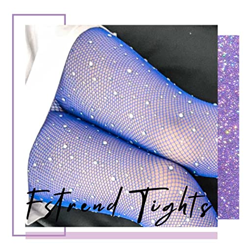Image of Fstrend Women's Tights Pantyhose Stocking Sparkly Rhinestone Fishnet Crystal Sexy High Waist Thigh High Stockings Black