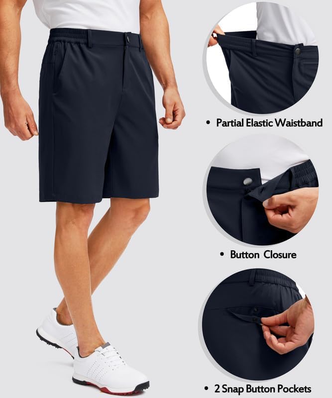 G Gradual Men's Golf Shorts with 5 Pockets 9" Light Weight Stretch Quick Dry Casual Dress Work Shorts for Men - Image 5