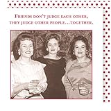 Shannon Martin Girl Designer 20 Count Beverage Napkins, Friends Don't Judge