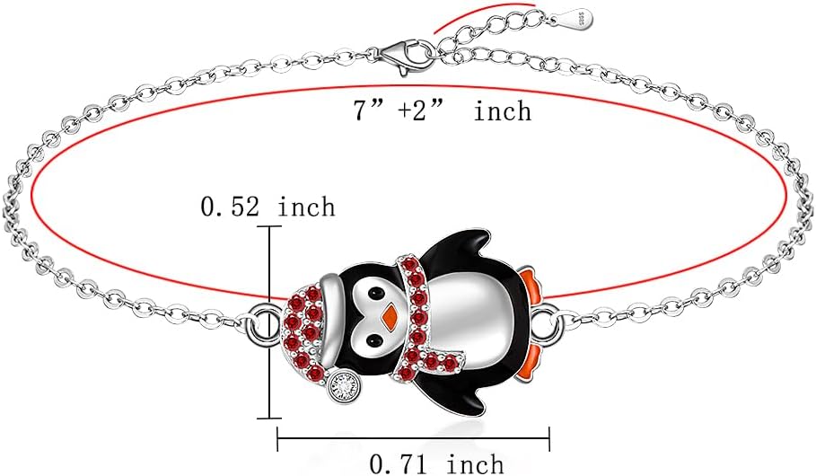 Fenthring Penguin Bracelet for Women Christmas Bracelet Sterling Silver 925 Penguin Jewelry Cute Birthday Friendship Holiday Gifts - Image 2