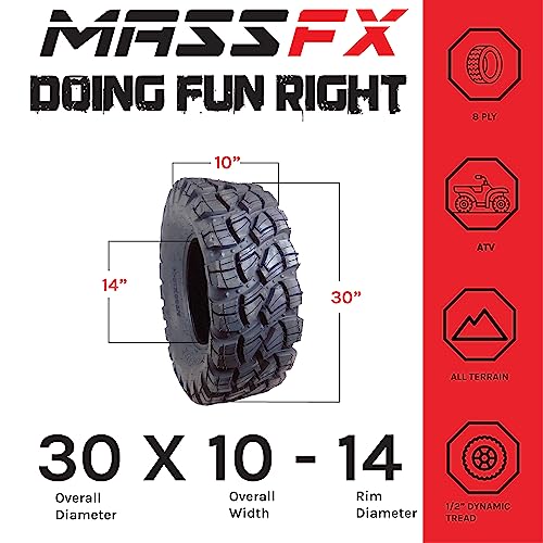 MASSFX 4 Set 30x10-14 ATV Tires Durable 8 ply 30x10x14 30x10/14 (4)