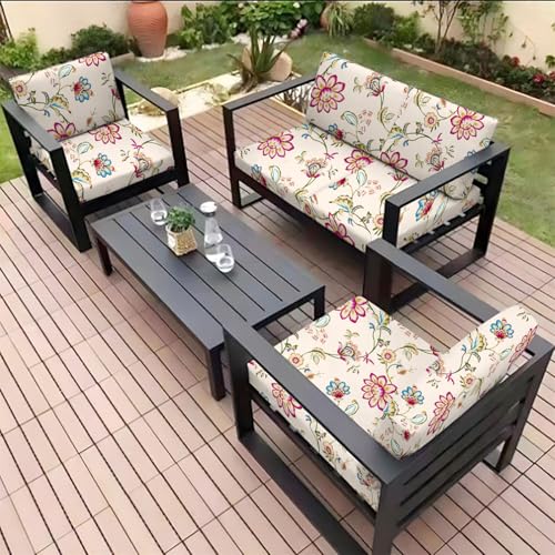 Highdi Funda Asiento Sofá Exterior Impermeable, Cubre Asiento Impresión Antipolvo Antideslizante 1/2/3 Plazas Funda Cojines Elástica Sofa Jardin Terraza Patio (Estilo étnico,50-70cm)