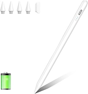 قلم ستايلس لجهاز ايباد 2018-2023، متوافق مع ابل 9/8/7/6، ميني 6/5، اير 4/3، برو 11/12.9 بوصة، جميل 4 رؤوس بديلة، مريح لراحة اليد بلون أبيض