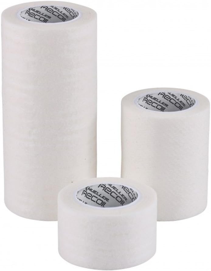 MUELLER Sports Medicine Recoil Elastic Cohesive Tape, Self-Adhesive Bandage Wrap, Stretchy & Thin, Easy to Tear for Fast & Effective Taping, 3.5" x 4.4 Yards Per Roll, 10 Rolls, White