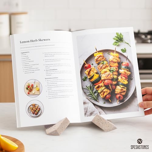 Soporte de libro de recetas de travertino: lectura estable y cómoda 2