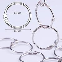 Vista 2 de Binder Rings 1 Inch Book Rings Loose Leaf Binder Ring Index Card Rings Flashcard Ring Metal Rings for Index Cards Ideal for School Home Office 50Pcs
