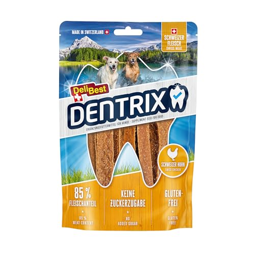 DeliBest Dentrix aus Schweizer Hähnchen I Hunde dental Sticks für Zahnreinigung I kalt geformt - schmackhafter Hunde Snack aus frischem Fleisch I Hundezahnpflege Snack 70g