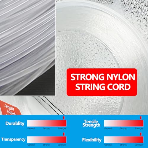 Image of Nylon Fishing Line, 0.45mm 985ft,Strong Clear Invisible Hanging Wire for Crafts Beading, Decorative Pictures, Stringing Lights