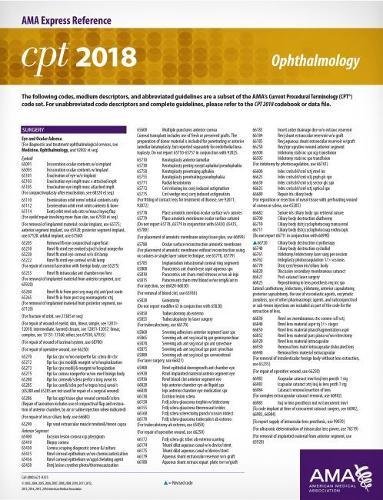 CPT 2018 Express Reference Coding Card - Ophthalmology: 9781622026272 ...