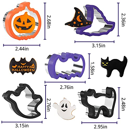Crethinkaty 5 Pieces Halloween Cookie Cutters,Stainless Steel Biscuit Cutters thumb #2