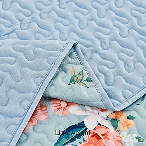 Beeweed Flower Quilt Set Queen Size 3 Pieces, Lightweight Microfiber Floral Bedspreads For All Season, Soft Summer Coverlet Set (1 Quilt, 2 Pillow Shams) #TOP5