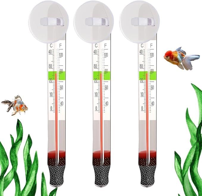 DOVBAN 3 Pièces Thermometre Aquarium,Pour Aquarium Mesure De Température De l'Eau - Moniteur Sans Fil Avec Écran Clair Et Lisible Des Haute Précision