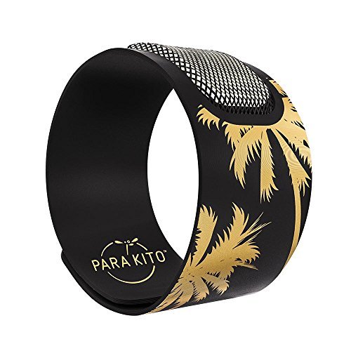 PARA'KITO Mosquito Insect & Bug Repellent Wristband - Waterproof, Outdoor Pest Repeller Bracelet w/ Natural Essential Oils - Gold Edition Party Wristbands (Miami)