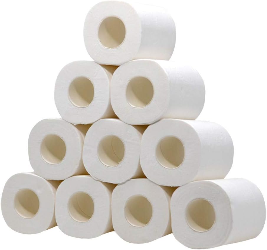 YUNIAO 10 Rolls Toilet Paper 3 Layers Soft and Comfortable Toilet Tissue Cotton Roll Paper Skin-Friendly Household Towel Tissue for Home Kitchen Cafe Shop Restaurant (A:10 ROLL)