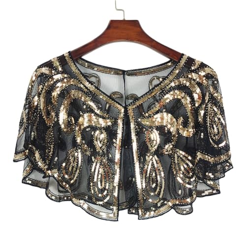 Katutude Sparkling Sequin Beaded Flapper Evening Shawls Women's 1920s Sequin Shawl Wrap Wedding Party Bridal Cover Up2