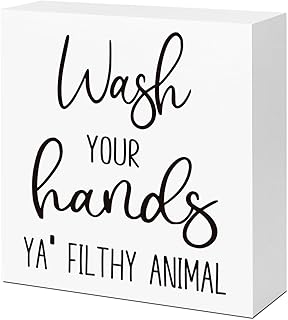 LVQHI Wash Your Hands Ya Filthy Animal Sign Bathroom Decor, Funny Small ...