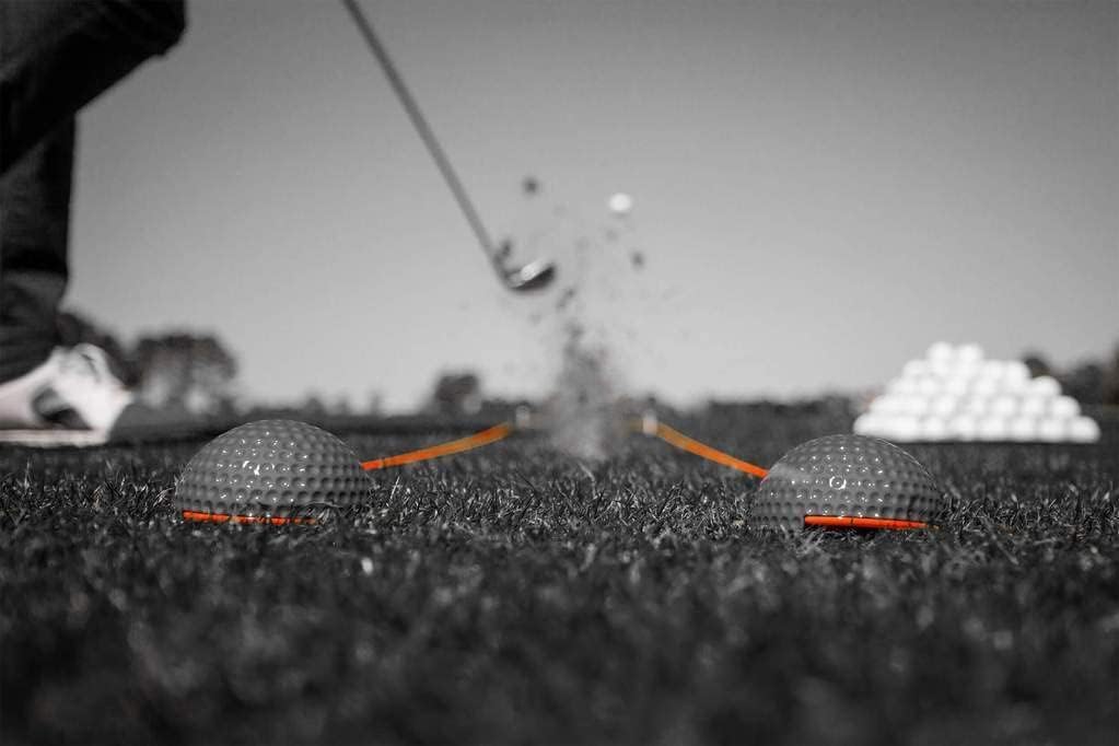 The Alignment Ball - Golf Training Aid for Setup & Alignment - Alternative to Sticks/Rods. Bundle with Golf Ball Alignment Stencil & Pen